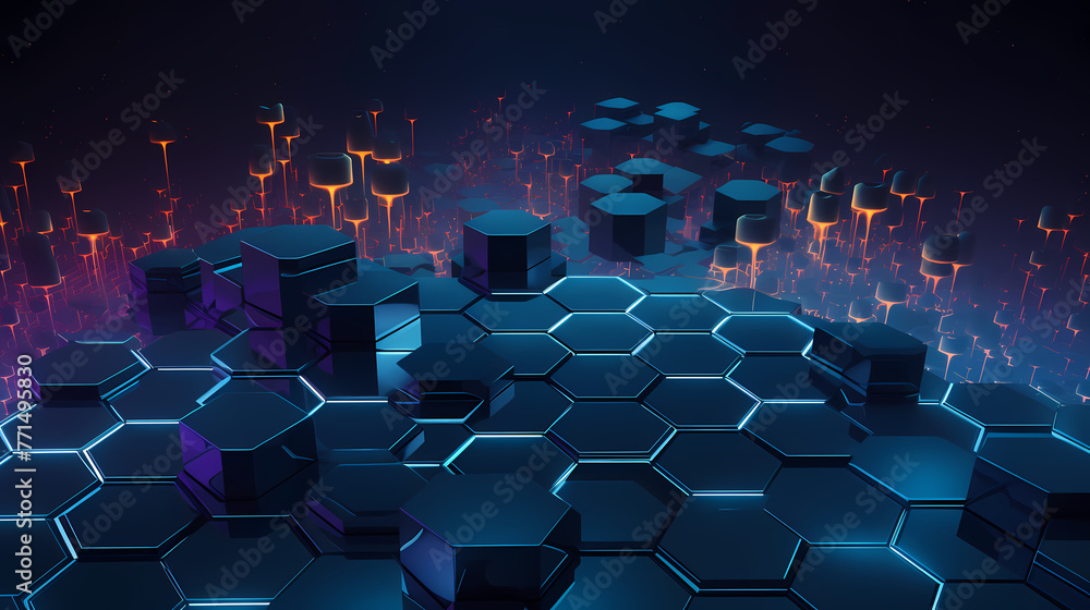 Obraz premium Hexagons Network. Information Concept