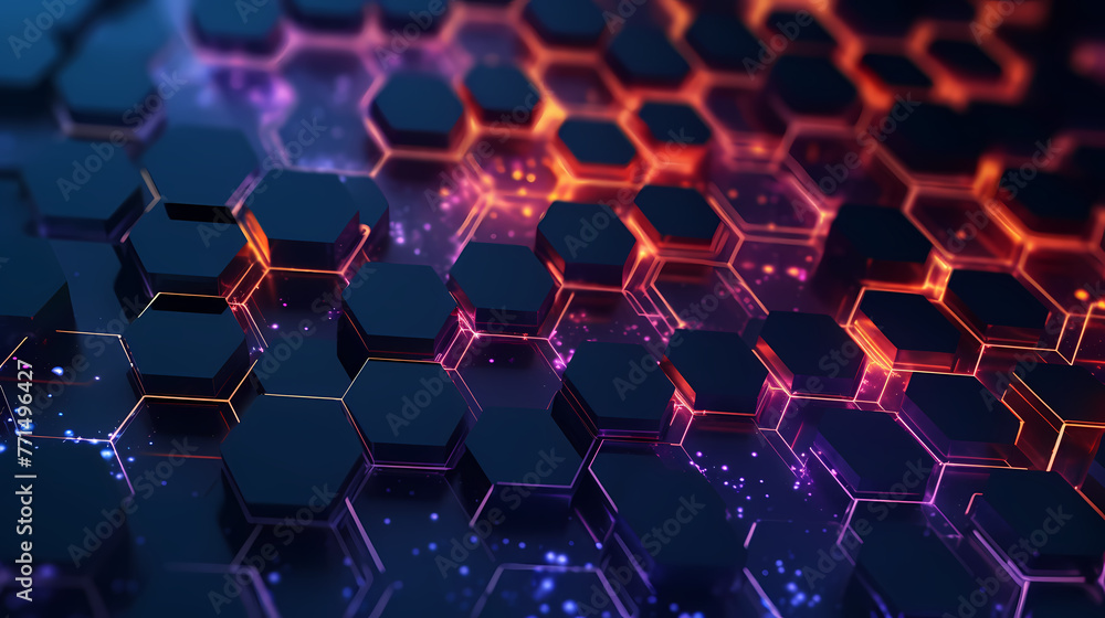 Obraz premium Hexagons Network. Information Concept