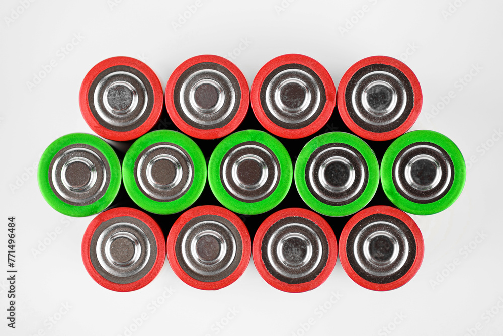 alkaline AA batteries, top view alkaline AA batteries, top view