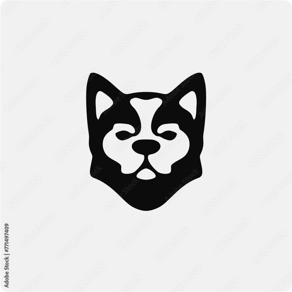 Serious dog, simple minimalist logo icon for cynology Serious dog, simple minimalist logo icon for cynology