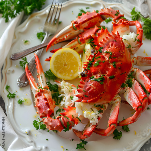 Decadent and Juicy Gourmet King Crab Recipe Perfectly Plated With Garnishes