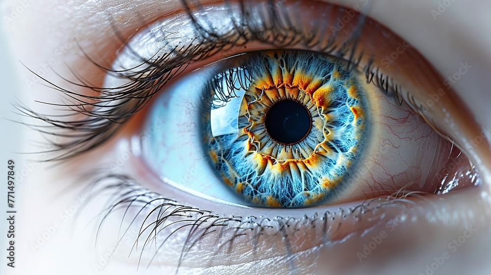 Detailed 3D imaging of the human eye, hightech medical illustration ...
