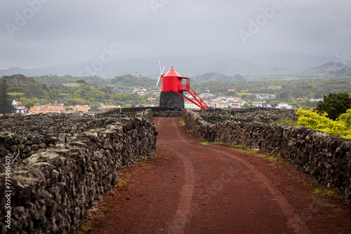 Moinho Do Frade Windmill, Pico island, Azores, Portugal photo