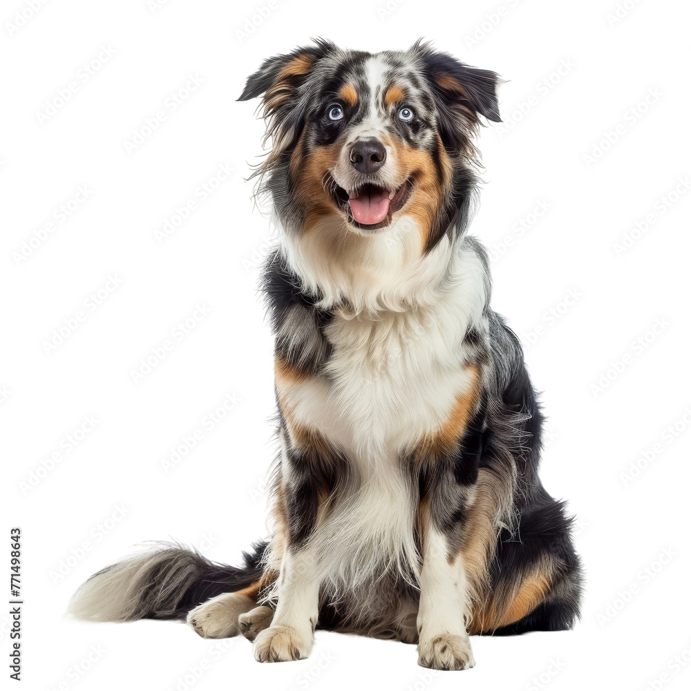 Australian Shepherd Sitting With Tongue Out Australian Shepherd Sitting With Tongue Out