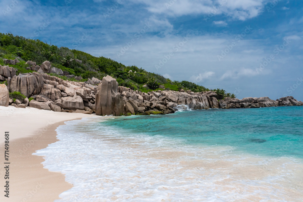 Anse Marron on La Digue Island, Seychelles Anse Marron on La Digue Island, Seychelles