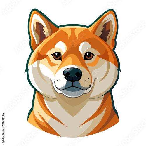 Portait eines Akita Inu im Cartoon Style