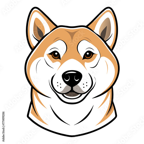 Portait eines Akita Inu im Cartoon Style