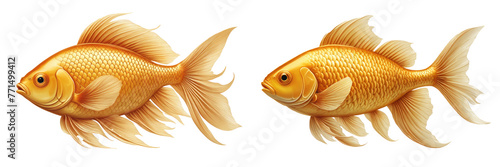 Golden fish isolated on white background photo
