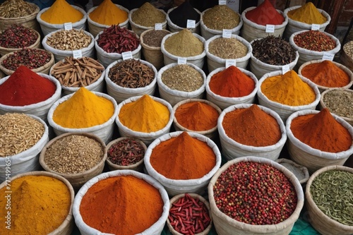 Exotic spices for sale in the medina.