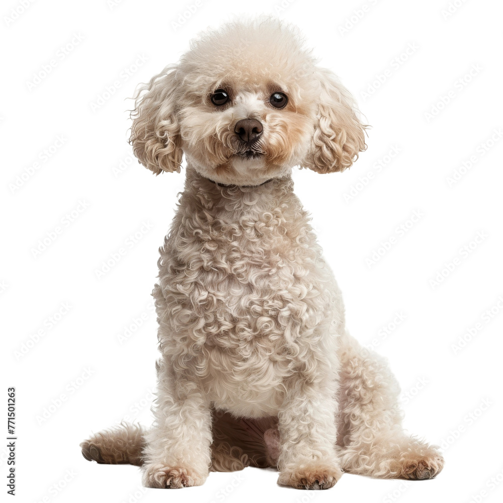White Poodle Sitting on White Background White Poodle Sitting on White Background