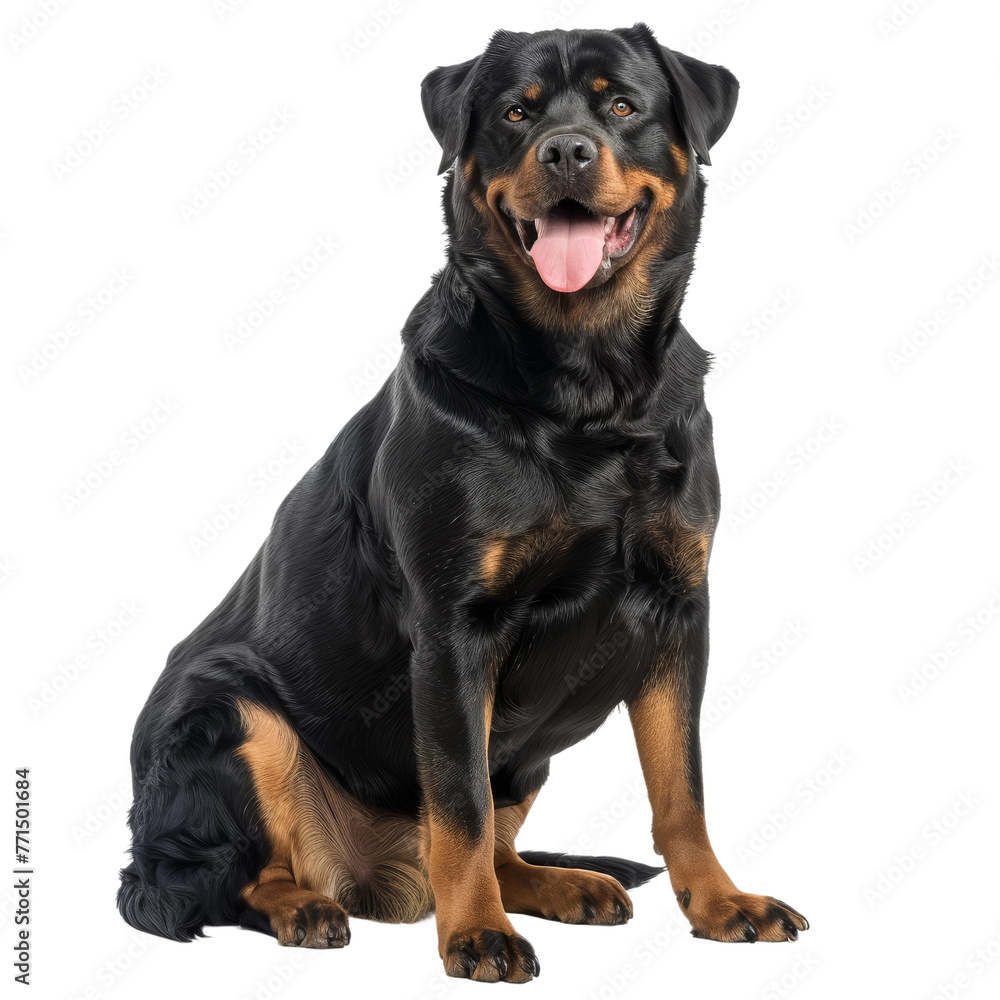Large Black and Brown Dog Sitting Down