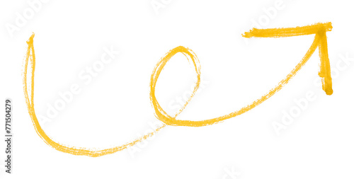 Yellow arrows isolated on transparent background