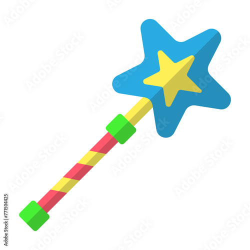 Illustration of Magic Wand Toy design Flat Icon