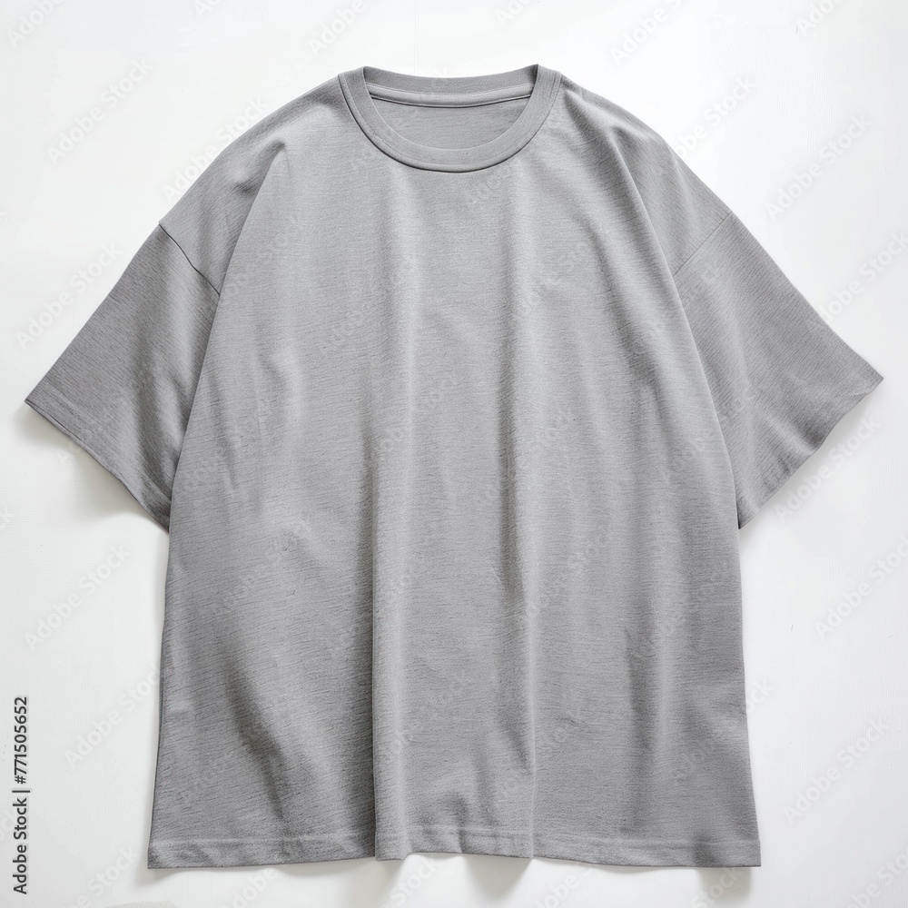 Oversized Light Gray Blank T-shirt Mockup Isolated On White Background Oversized Light Gray Blank T-shirt Mockup Isolated On White Background