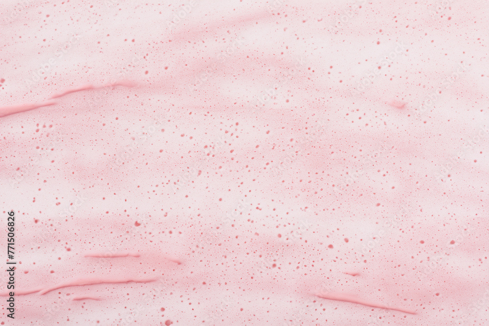 Gorgeous Pink Background with Macro View of Bubbly Cosmetic Foam. - obrazy, fototapety, plakaty 