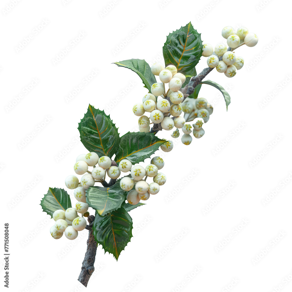 Fototapeta premium long stem and curly nature realistic on tree holly flower
