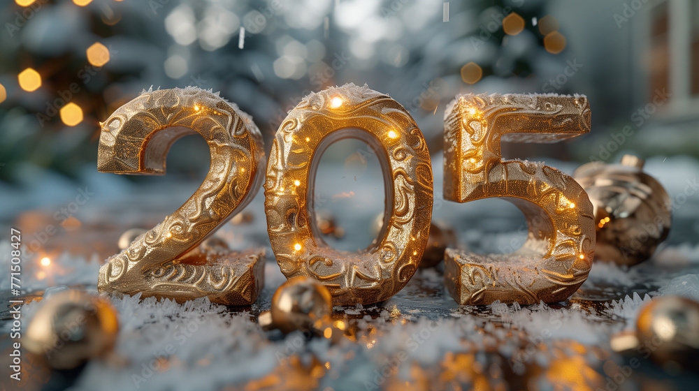 Happy new year, 2025 3d text render neon, Ai generated image Happy new year, 2025 3d text render neon, Ai generated image