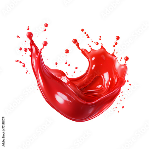  a red liquid similar to red berry jam, on transparent background Ai Generated	