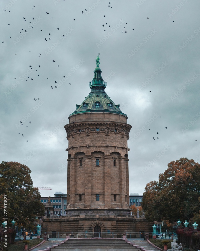 Scenic view of a water tower in Mannheim