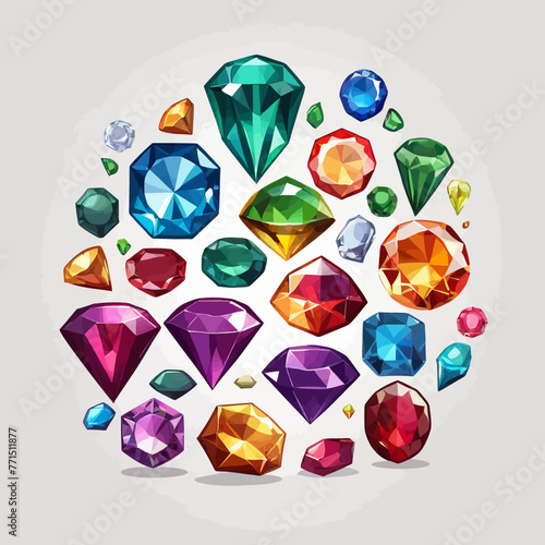 Gems Jewelry Cartoon Design Very Cool