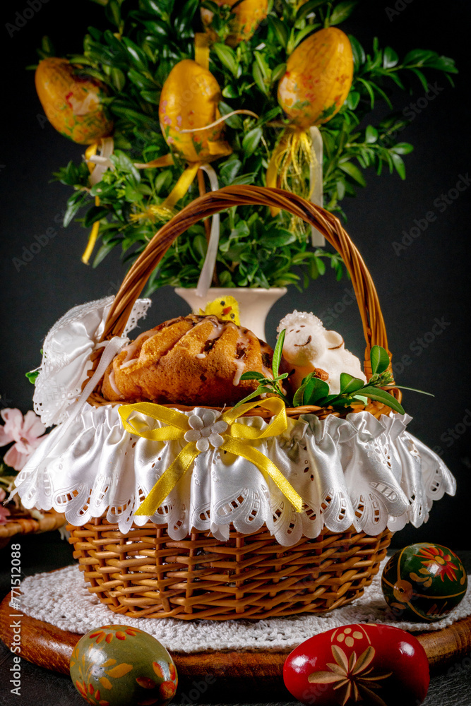 Traditional Easter basket.