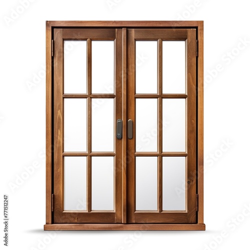 wooden window isolated on white