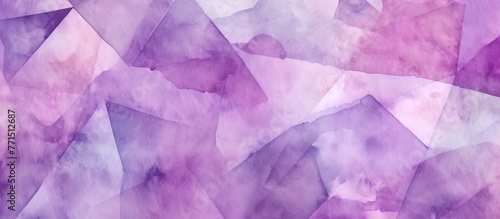 A macro photograph showcasing a vibrant purple watercolor background with triangular patterns in shades of magenta, violet, and electric blue