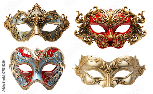 Set of opera carnival masks, cut out