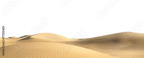 Desert sand and dunes isolated on a transparent background
