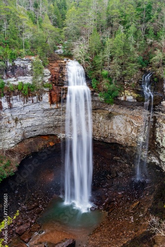 Vertical shot of the Fall Creek Waterfall situated in Pendleton  Indiana