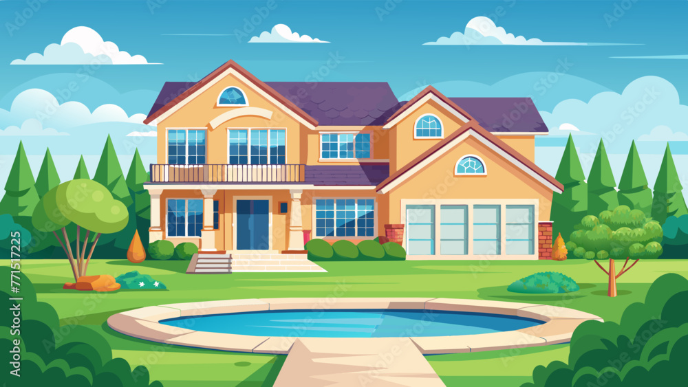 a side view of a spacious two story family home w a side view of a spacious two story family home w