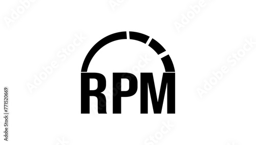 rpm emblem, black isolated silhouette
