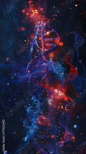 A digital representation of a gene being switched on or off, illustrating gene expression control