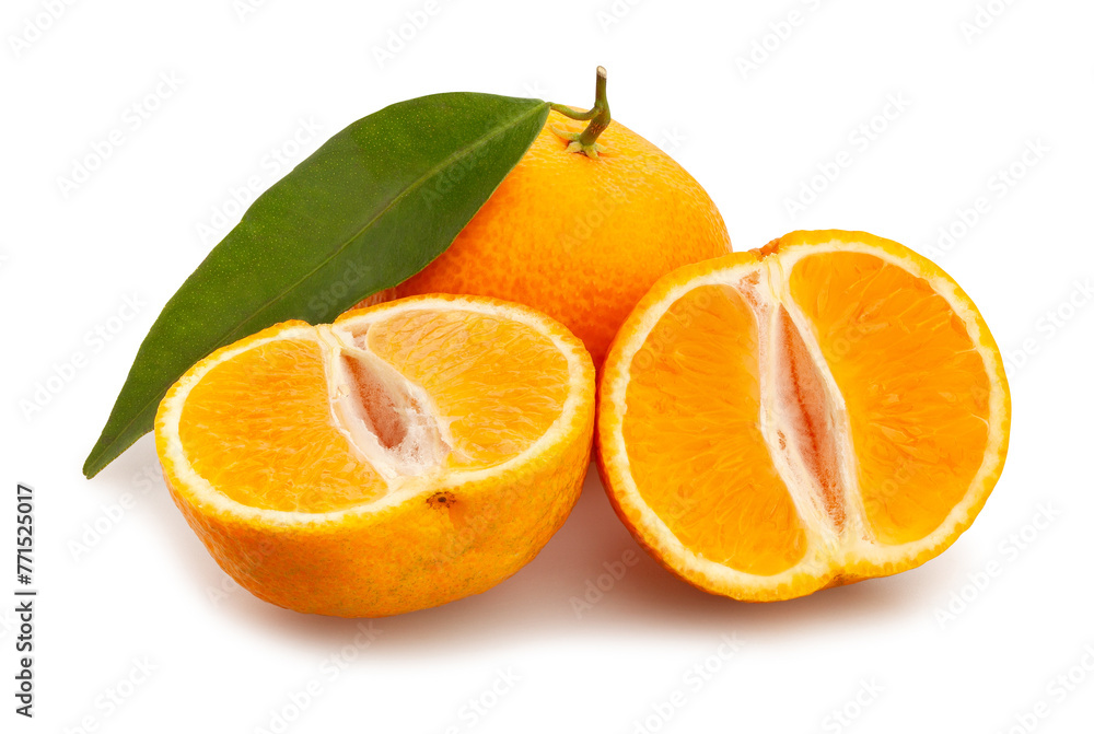 sliced tangerine path isolated on white sliced tangerine path isolated on white