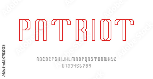 Set of alphabets font letters and numbers modern abstract design with outlines concept vector illustration   © Humdan