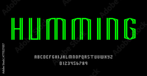 Set of alphabets fonts letters and numbers modern abstract design with lines vector illustration   © Humdan