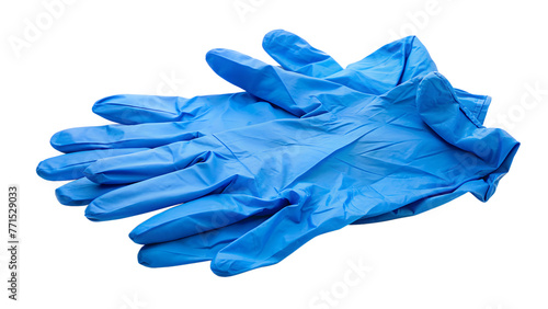 Blue Surgical Gloves Isolated on a White Background, Transparent Background, PNG