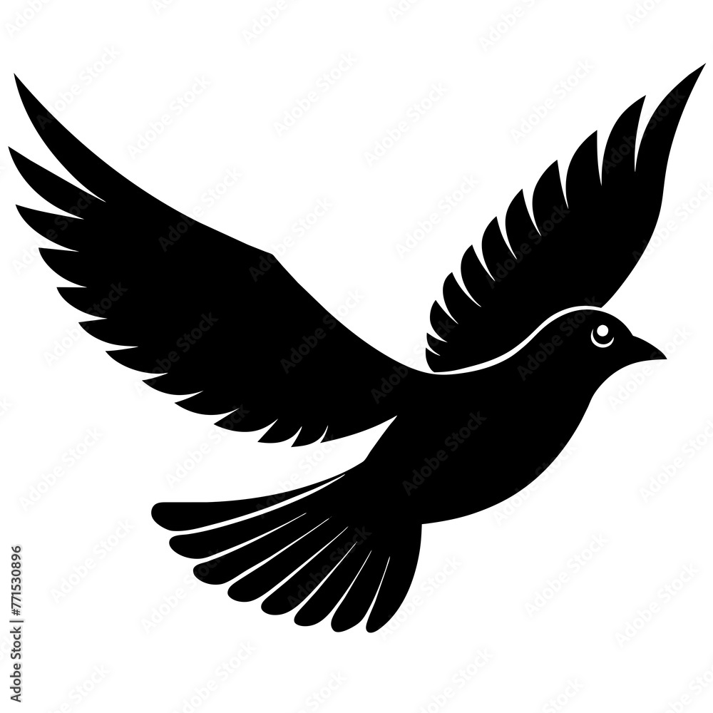 Obraz premium simple flying bird silhouette