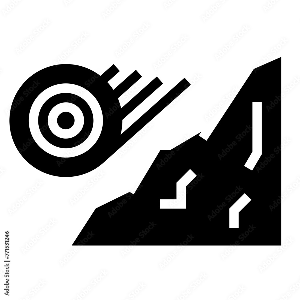 Landslide icon. Landslide vector icon for web design isolated on white background Landslide icon. Landslide vector icon for web design isolated on white background