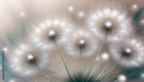 Dmuchawce, abstrakcyjne kwiaty fraktale © Iwona