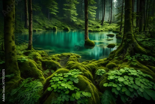 The forest gradually turns green in the spring  bringing with it a wealth of variation when nature resurrects. The serene splendor of the lake inside the forest adds a new level of beauty to nature