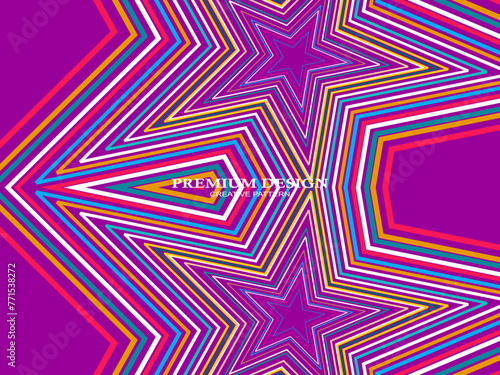 Premium Background with Abstract Colorful Lines pattern. Geometric Digital Art. Retro colorful striped wallpaper.