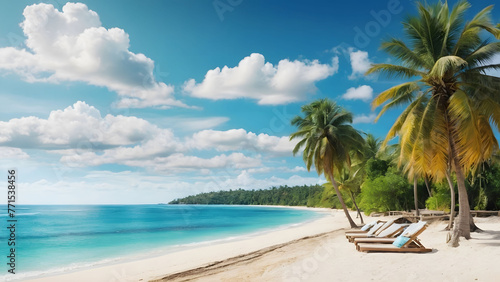 beach with palm trees