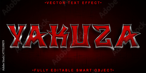 Red Japanese Mafia Yakuza Vector Fully Editable Smart Object Text Effect
