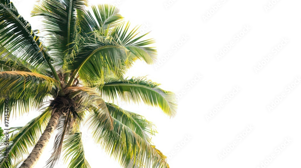 Fototapeta premium White background of coconut trees
