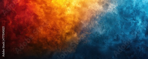 Abstract background with vibrant orange and yellow hues, suggestive of heat, flames, and billowing smoke against a dark blue sky, creating an intense inferno-inspired design