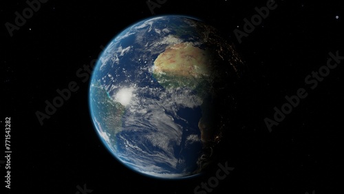 3D Illustration of planet earth floating in space beautiful scene