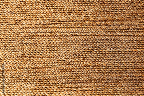 Background  texture rug  mat made of natural jute rope