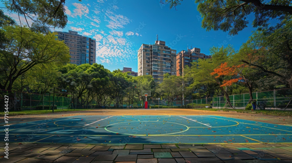 Basketball court in the park