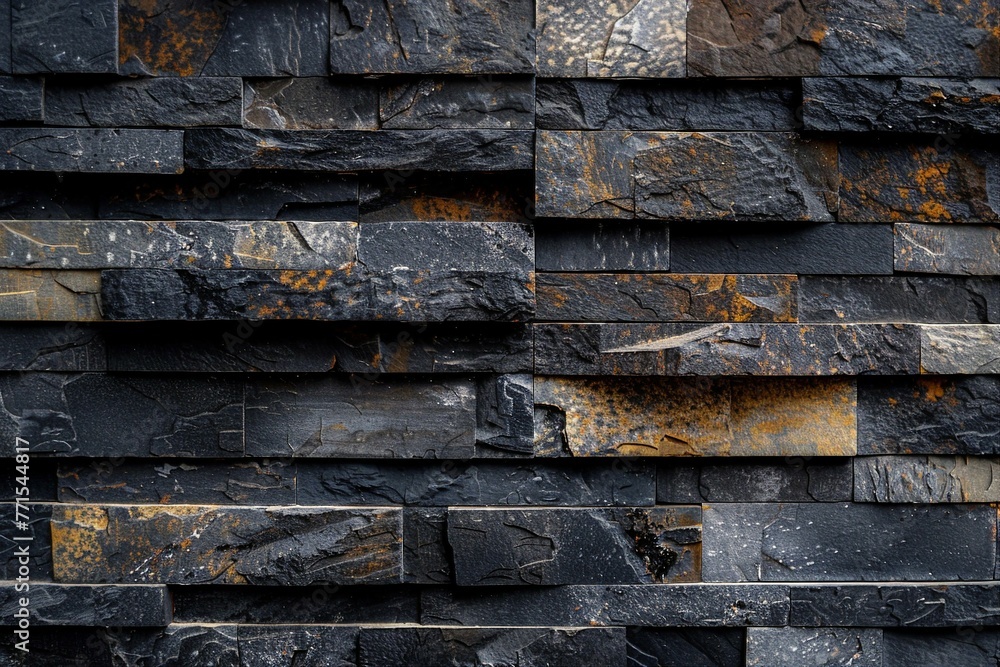 Close-Up of Slate Stone Wall Texture Close-Up of Slate Stone Wall Texture